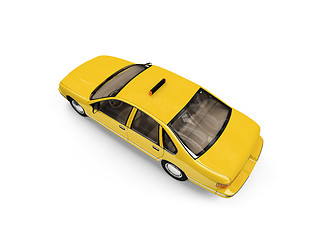 Image showing Yellow taxi isolated over whie