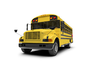 Image showing School yellow bus isolated over white