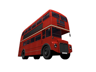 Image showing red double decker autobus over white