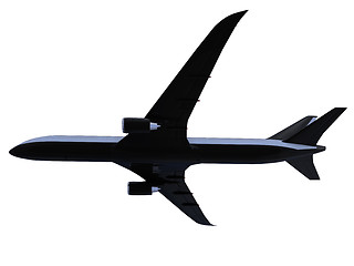 Image showing Black aircraft isolated view