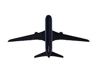 Image showing Black aircraft isolated view