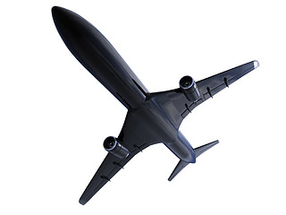 Image showing Black aircraft isolated view