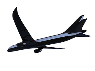 Image showing Black aircraft isolated view