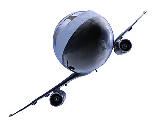 Image showing Black aircraft isolated view