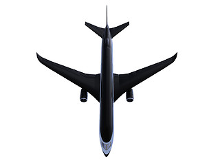 Image showing Black aircraft isolated view