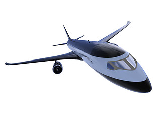 Image showing Black aircraft isolated view