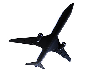 Image showing Black aircraft isolated view