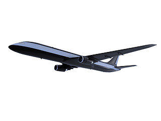 Image showing Black aircraft isolated view