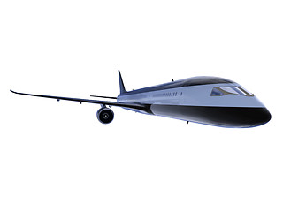 Image showing Black aircraft isolated view