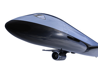 Image showing Black aircraft isolated view