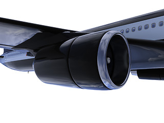 Image showing Black aircraft isolated view