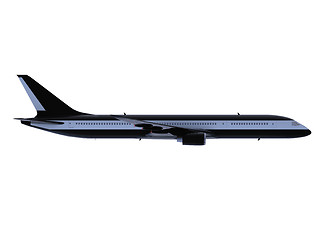 Image showing Black aircraft isolated view