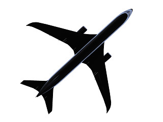 Image showing Black aircraft isolated view