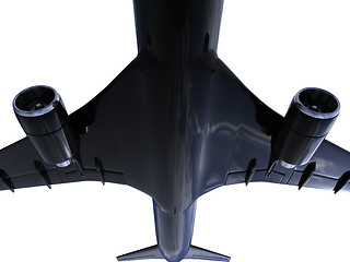 Image showing Black aircraft isolated view