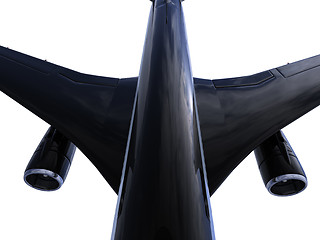 Image showing Black aircraft isolated view