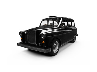 Image showing Black taxi isolated over white