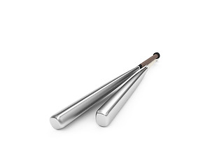 Image showing metallic baseball bat over white