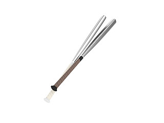 Image showing metallic baseball bat over white