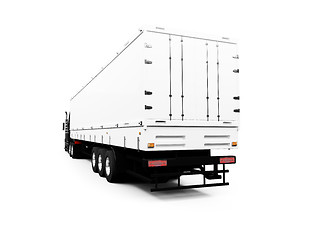 Image showing Black semi truck on white background