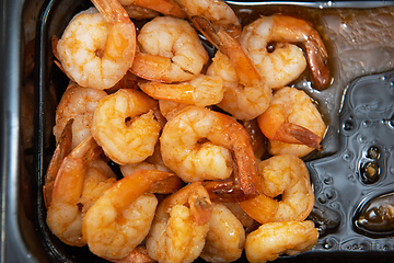 Image showing Pickled shrimp in plastic container