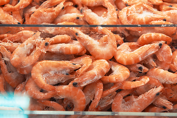 Image showing Frozen Shrimps in a supermarket.