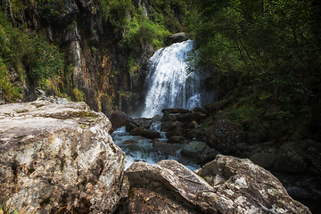 Image showing Korbu Waterfall at Lake Teletskoye