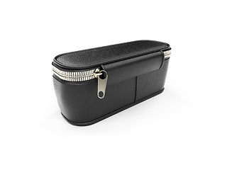 Image showing Black leather purse