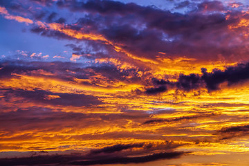 Image showing red bright clouds