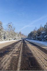 Image showing snow-covered winter road