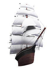 Image showing Sailing ship isolated over white