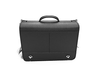 Image showing Black leather handbag