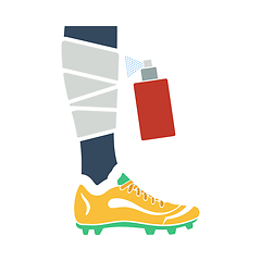 Image showing Soccer Bandaged Leg With Aerosol Anesthetic Icon