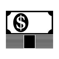 Image showing Banknote On Top Of Money Stack Icon