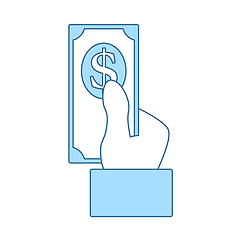 Image showing Hand Hold Dollar Banknote Icon