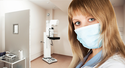 Image showing Female doctor mammologist or radiologist in the clinic