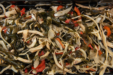 Image showing Chuka wakame laminaria seaweed salad with squid