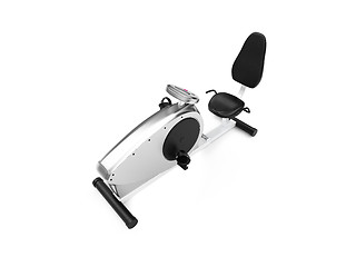 Image showing horizontal exercise bicycle over white