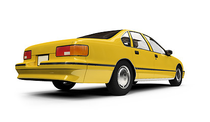 Image showing Yellow taxi isolated over whie