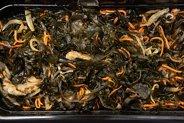 Image showing Chuka wakame laminaria seaweed salad with fish