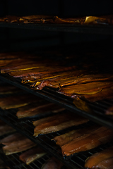 Image showing Smoked fish production concept