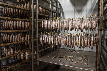 Image showing Smoked fish production concept