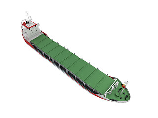Image showing Big cargo ship isolated front view