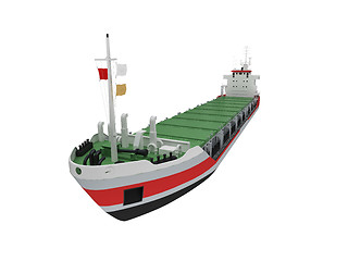 Image showing Big cargo ship isolated front view