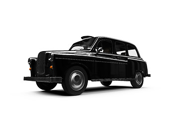 Image showing Black taxi isolated over white