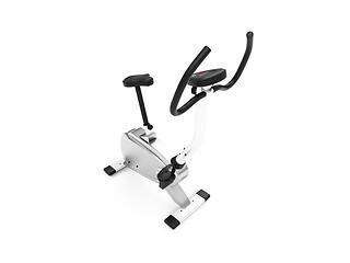 Image showing vertical exercise bicycle over white
