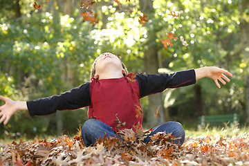 Image showing Boy with outstretched arms