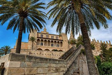 Image showing Gothic medieval Royal Palace of La Almudaina. Palma de Mallorca. Balearic Islands Spain.