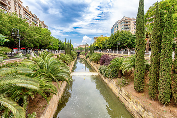 Image showing Canal Torrent de Sa Riera in street Passeig de Mallorca. Mallorc