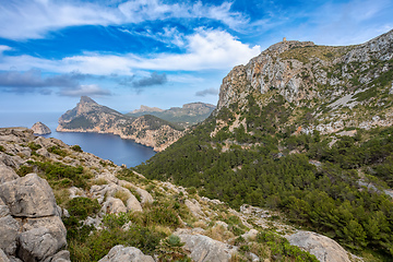 Image showing View from Mirador de Es Colomer, Balearic Islands Mallorca Spain.