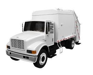 Image showing trash truck over white